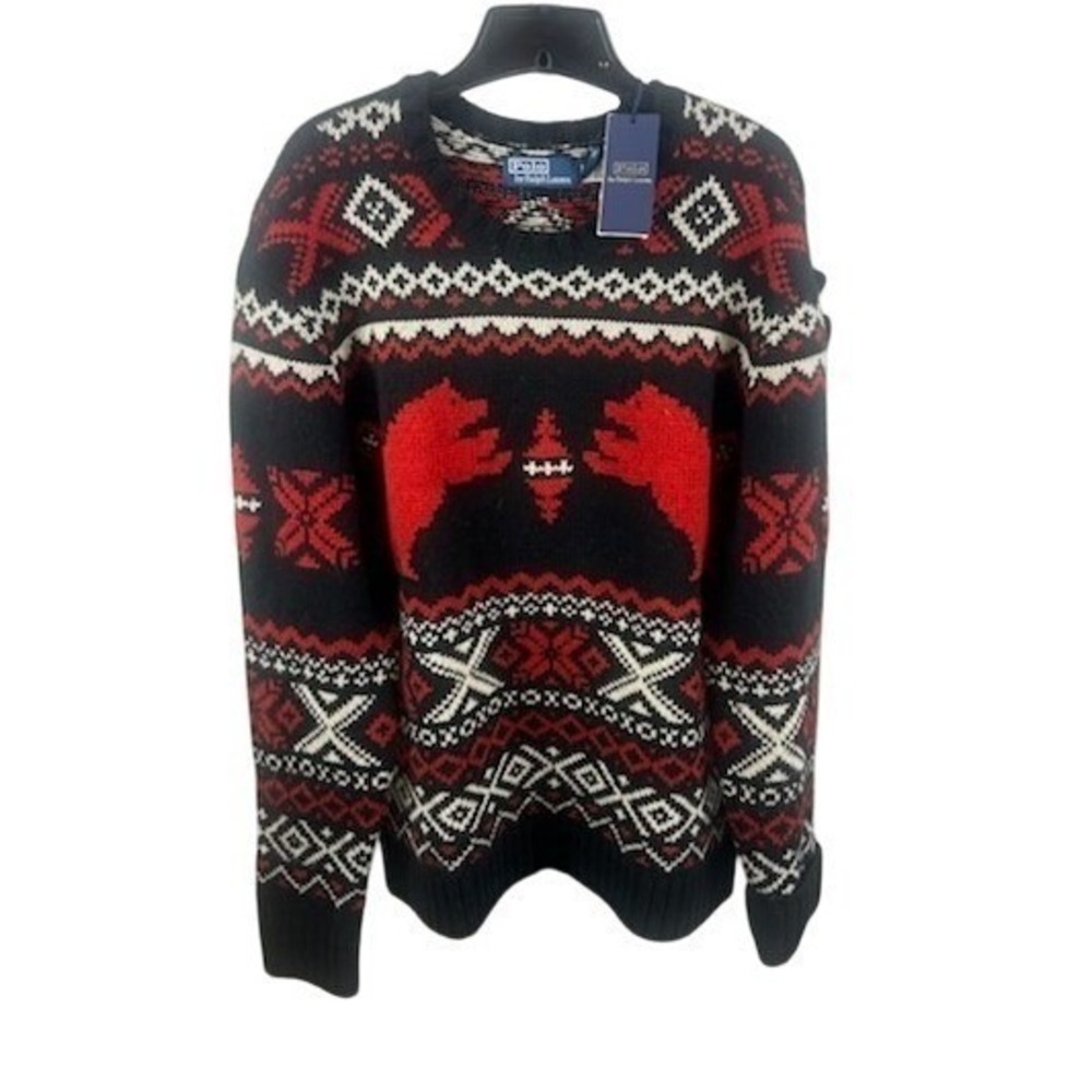 NEW Polo Ralph Lauren Sweater Men's Size XXL 100% Wool Polar Bear Fair Isle